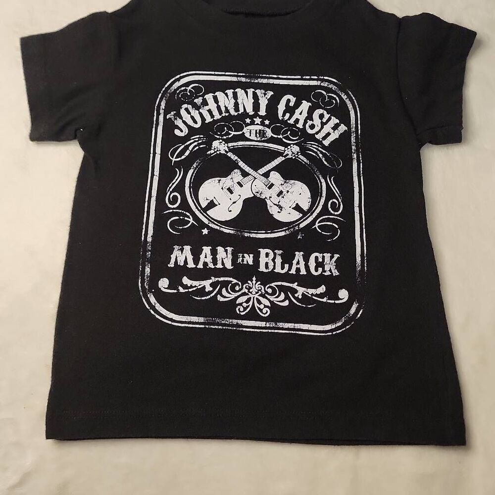 CASH Johnny Cash Man In Black Graphic Tshirt in Toddler Size 2t and 3t And 18 Mo